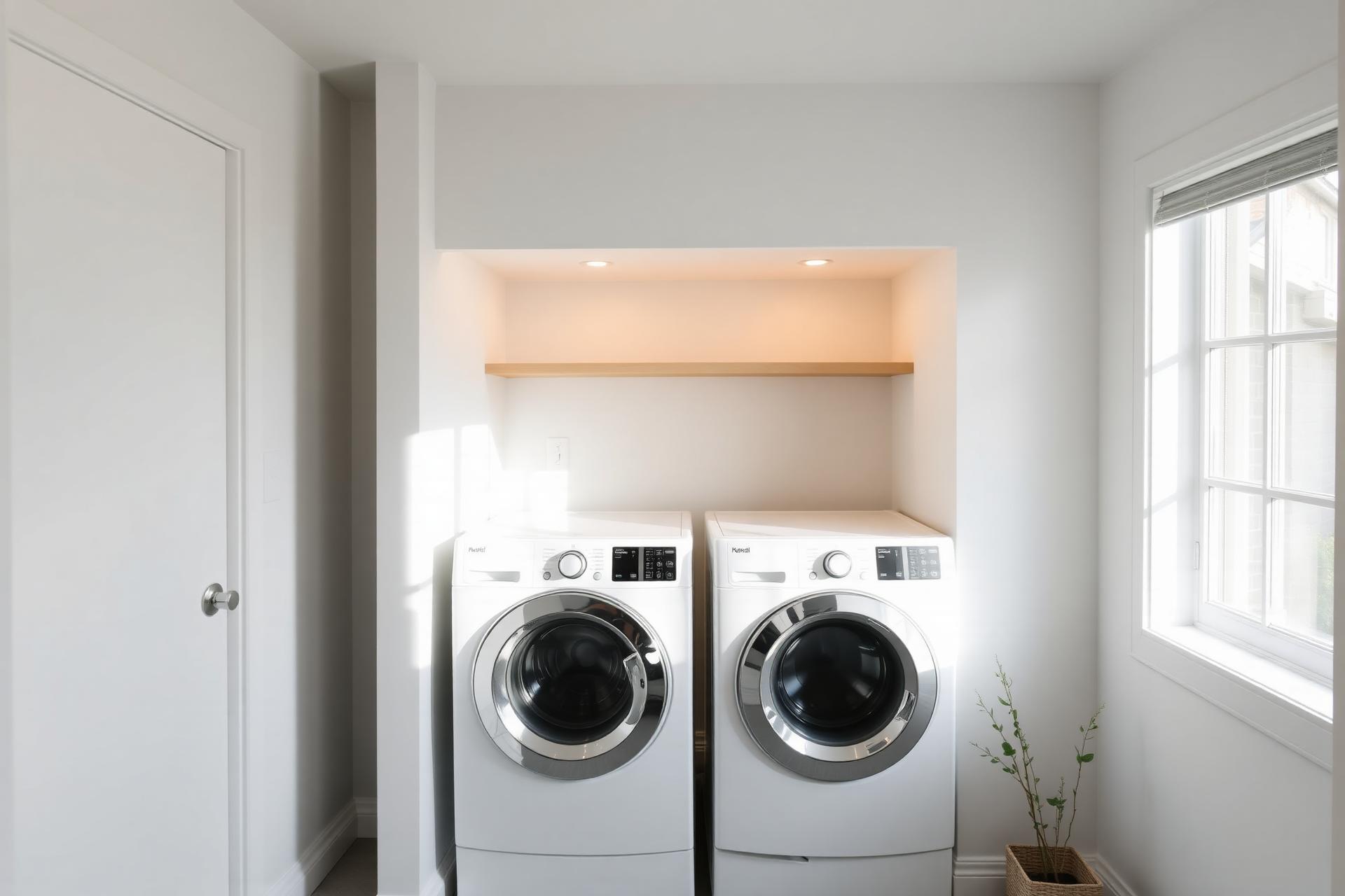 Modern home laundry room with washer and dryer